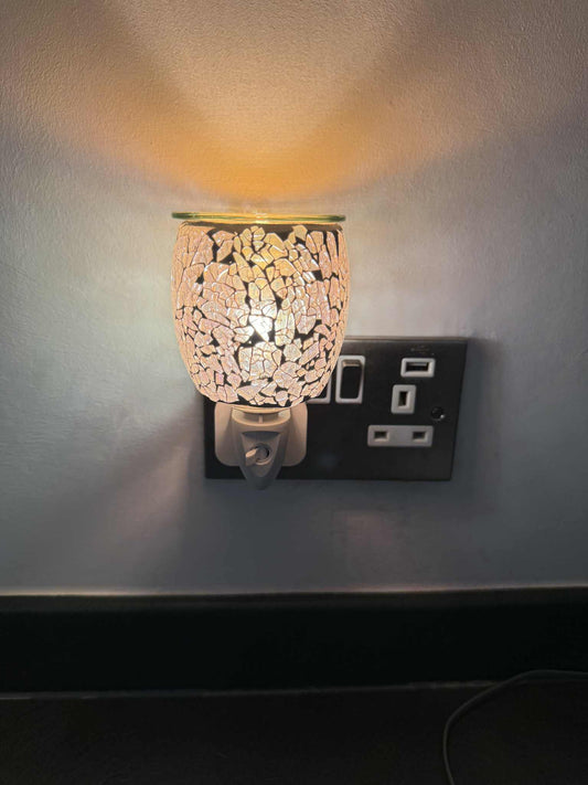 Silver glass mosaic Plug-in electric wax melter