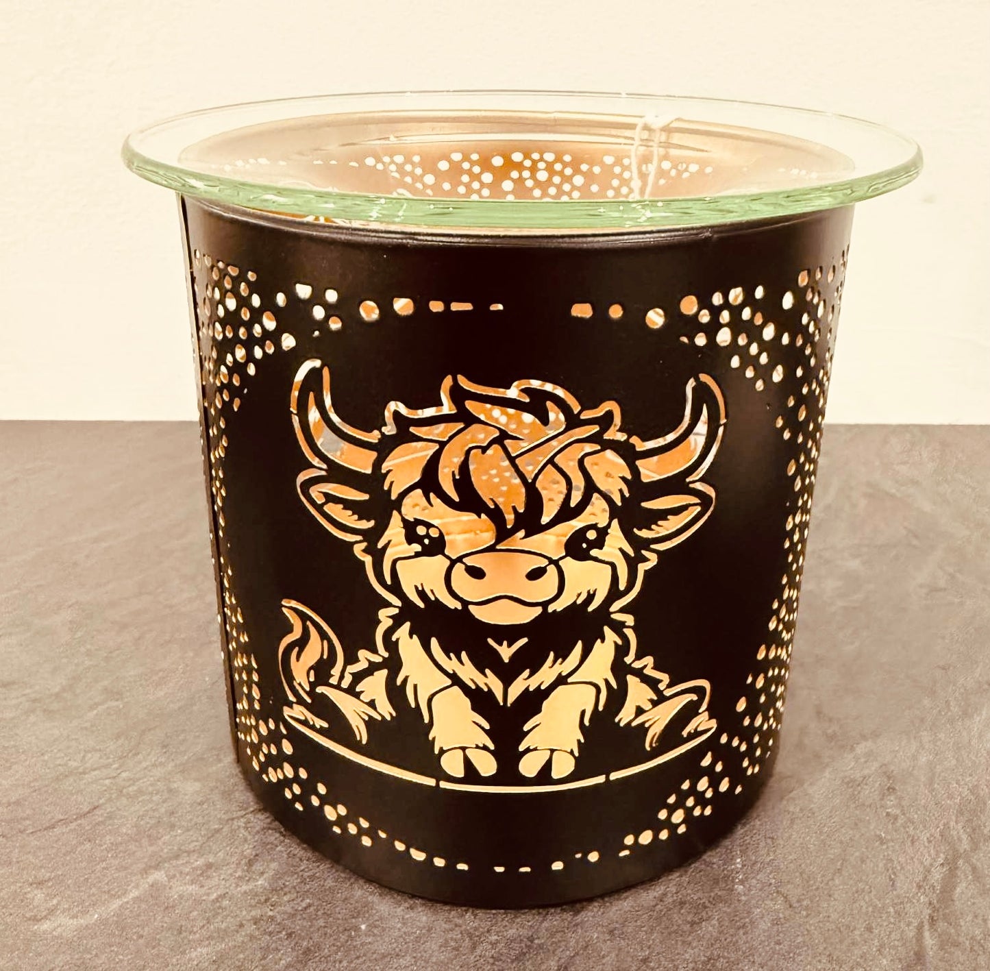 Black & Gold Highland Cow Wax melter