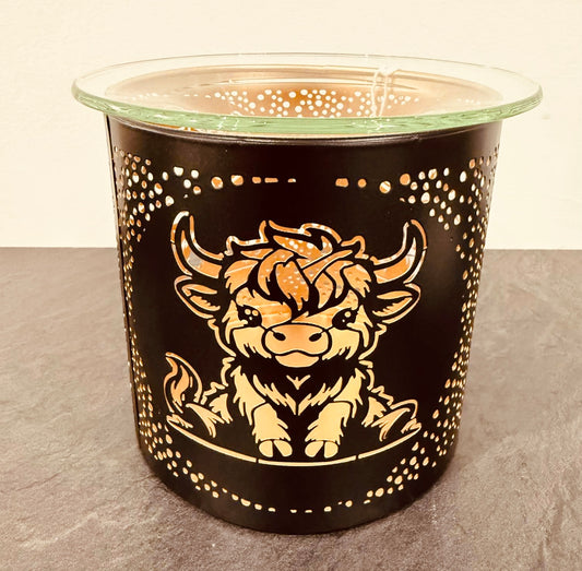 Black & Gold Highland Cow Wax melter