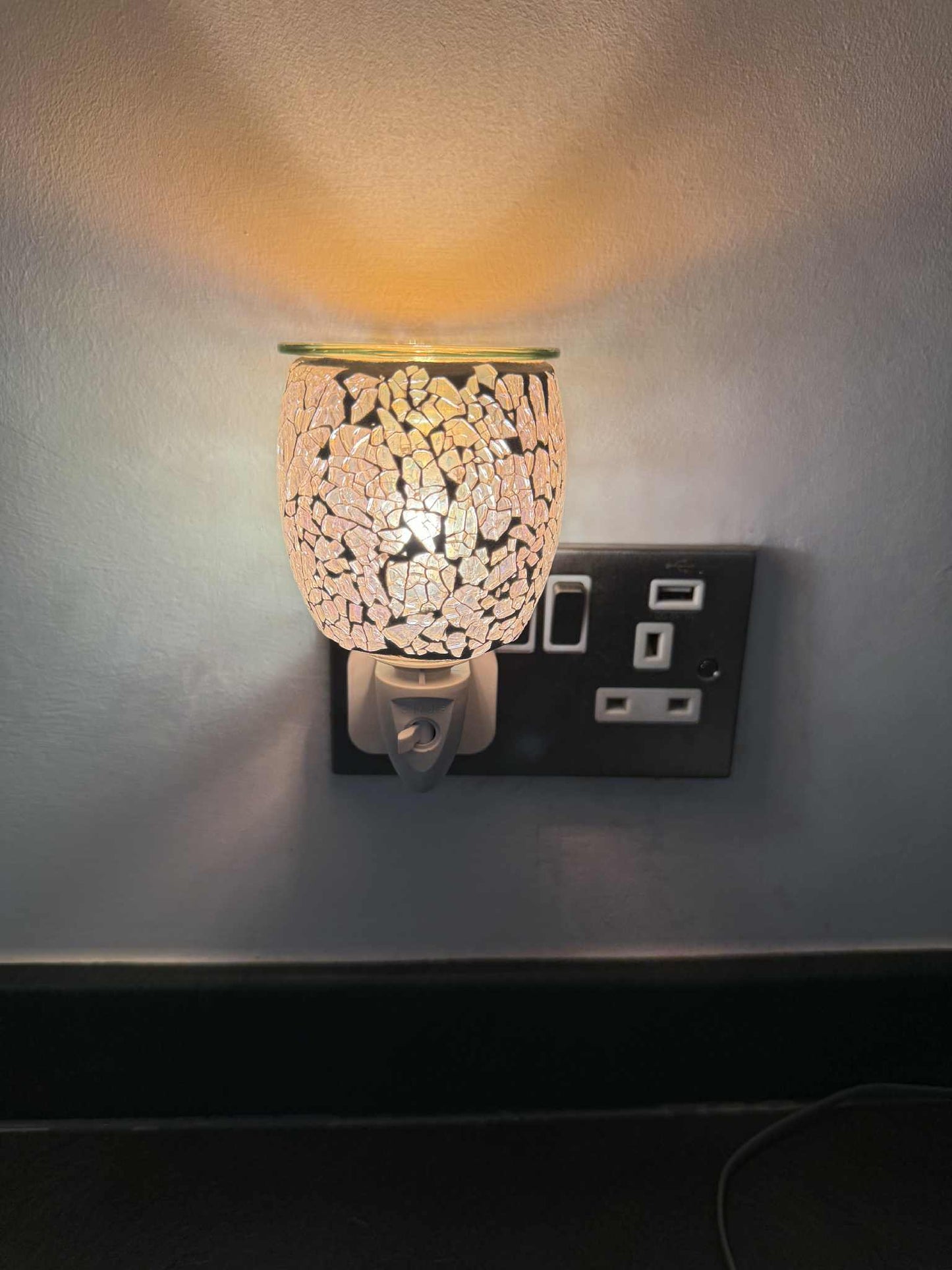 Silver glass mosaic Plug-in electric wax melter